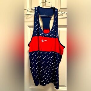 Women's Nike Miler Stars Running Tank 
Color Red White Blue 
Size Large